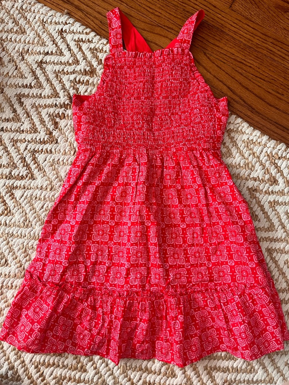 Crew cuts Red Smocked Sundress for Girls - Casual Summer Dress